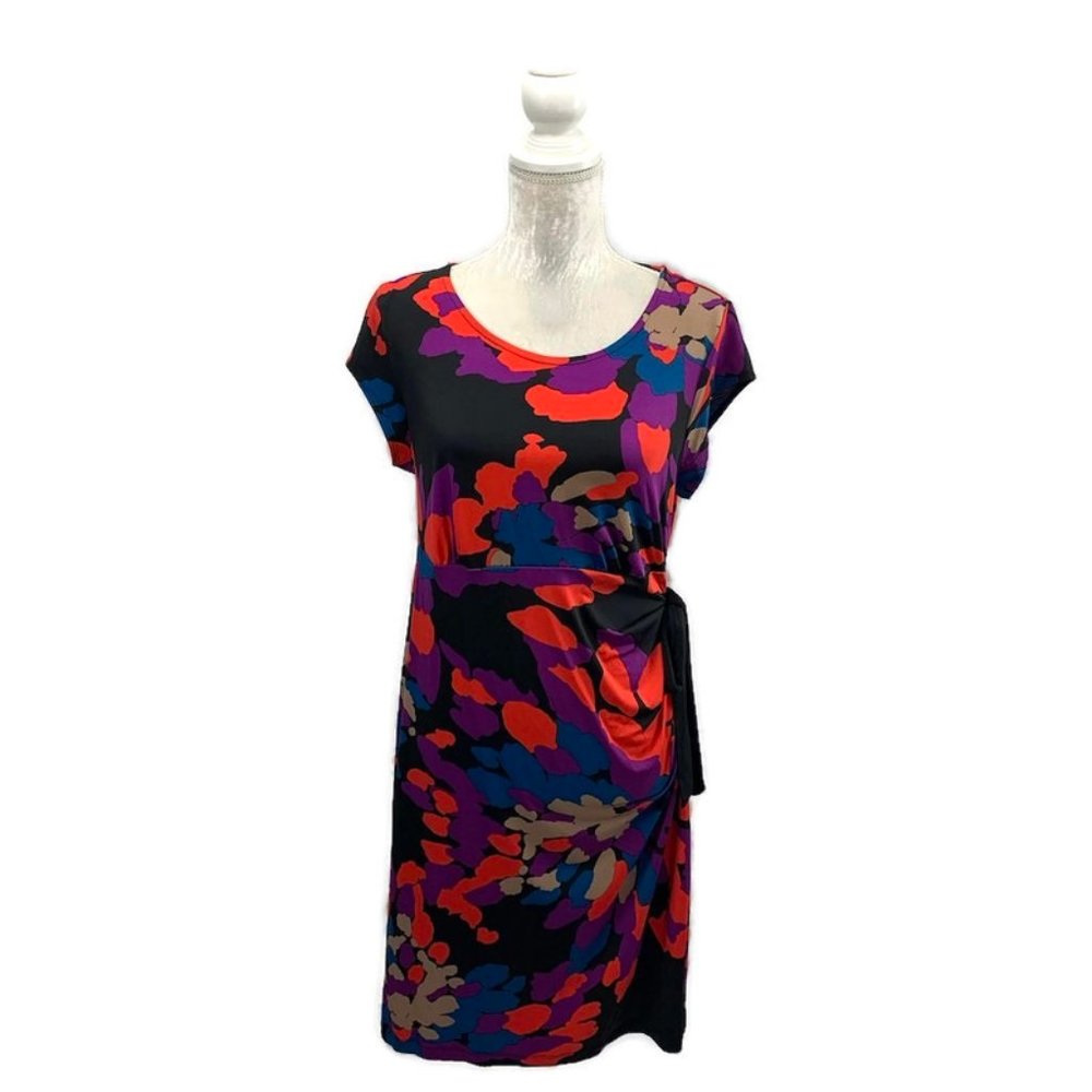 Liz‎ Lange Side Tie Spotted Maternity Midi Dress M